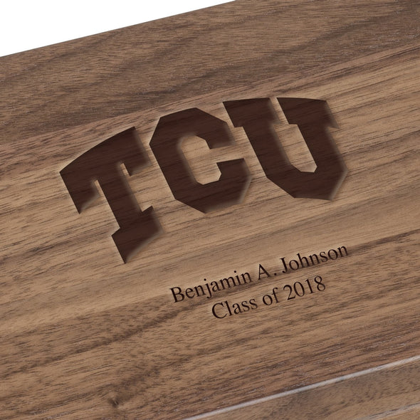 Texas Christian University Solid Walnut Desk Box Shot #2