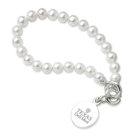 Texas Dell Med Pearl Bracelet with Sterling Silver Charm Shot #1