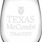 Texas McCombs Stemless Wine Glasses Made in the USA Shot #3