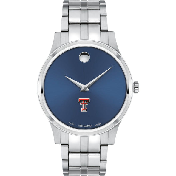 Texas Tech Men&#39;s Movado Collection Stainless Steel Watch with Blue Dial Shot #2