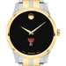 Texas Tech Men's Movado Collection Two-Tone Watch with Black Dial