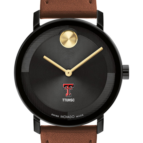 Texas Tech University Health Sciences Center School of Medicine Men&#39;s Movado BOLD with Cognac Leather Strap Shot #1