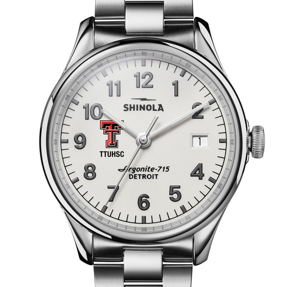 Texas Tech University Health Sciences Center School of Medicine Shinola Watch, The Vinton 38 mm Alabaster Dial at M.LaHart &amp; Co. Shot #1