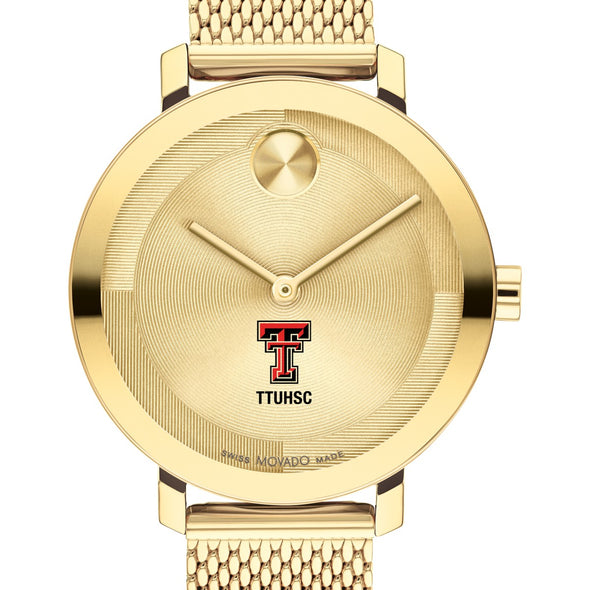 Texas Tech University Health Sciences Center School of Medicine Women&#39;s Movado Bold Gold with Mesh Bracelet Shot #1