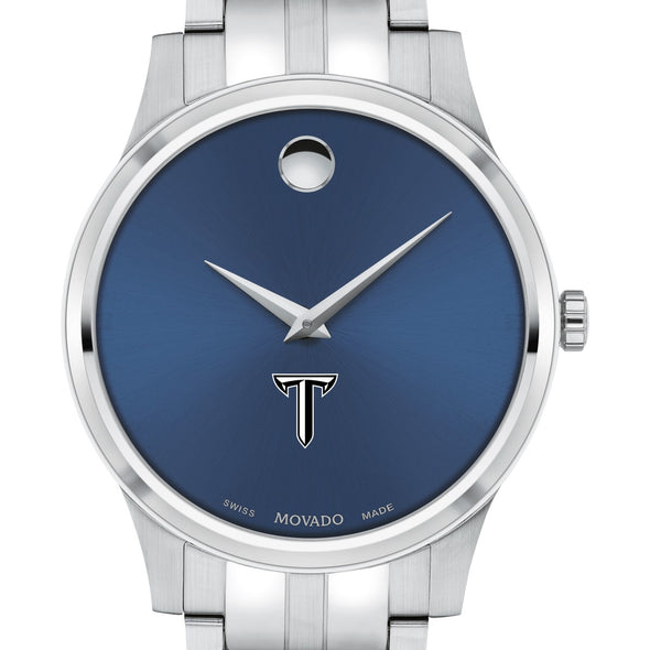 Troy Men&#39;s Movado Collection Stainless Steel Watch with Blue Dial Shot #1