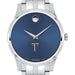 Troy Men's Movado Collection Stainless Steel Watch with Blue Dial