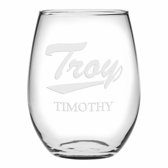 Troy Stemless Wine Glasses Made in the USA Shot #1