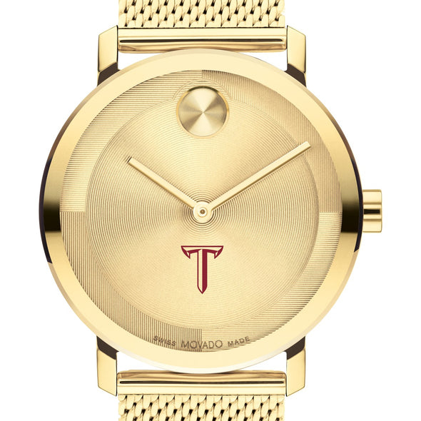 Troy University Men&#39;s Movado BOLD Gold with Mesh Bracelet Shot #1