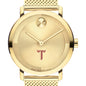 Troy University Men's Movado BOLD Gold with Mesh Bracelet Shot #1