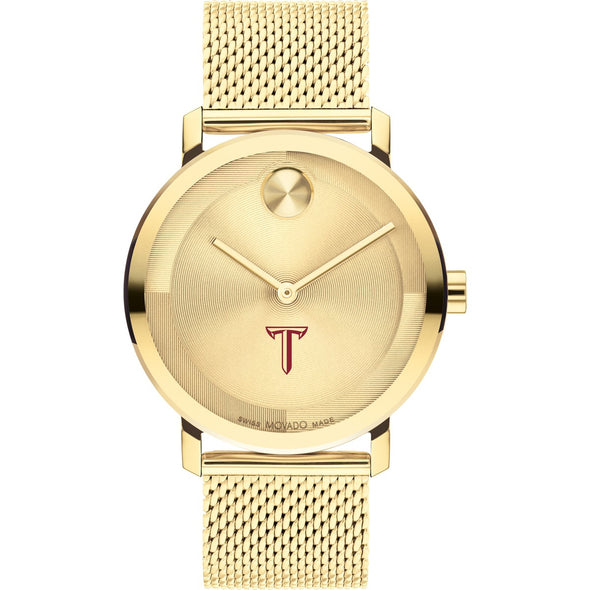 Troy University Men&#39;s Movado BOLD Gold with Mesh Bracelet Shot #2