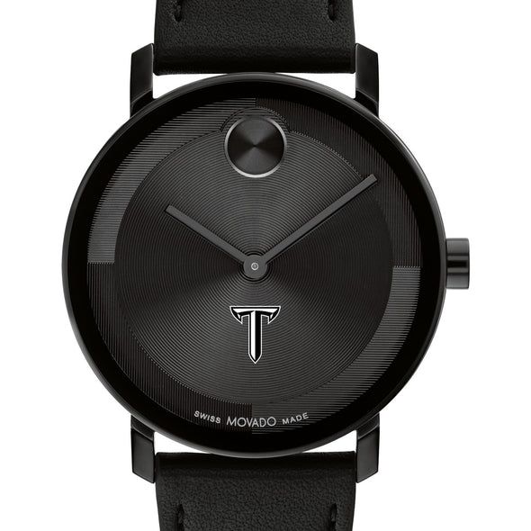 Troy University Men&#39;s Movado BOLD with Black Leather Strap Shot #1