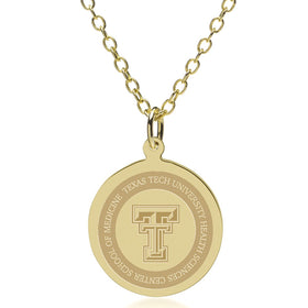 TTUHSC SOM 14K Gold Pendant &amp; Chain Shot #1