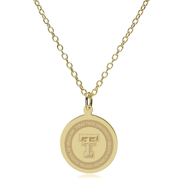 TTUHSC SOM 14K Gold Pendant &amp; Chain Shot #2