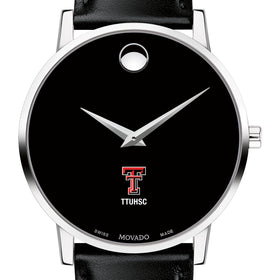 TTUHSC SOM Men&#39;s Movado Museum with Leather Strap Shot #1