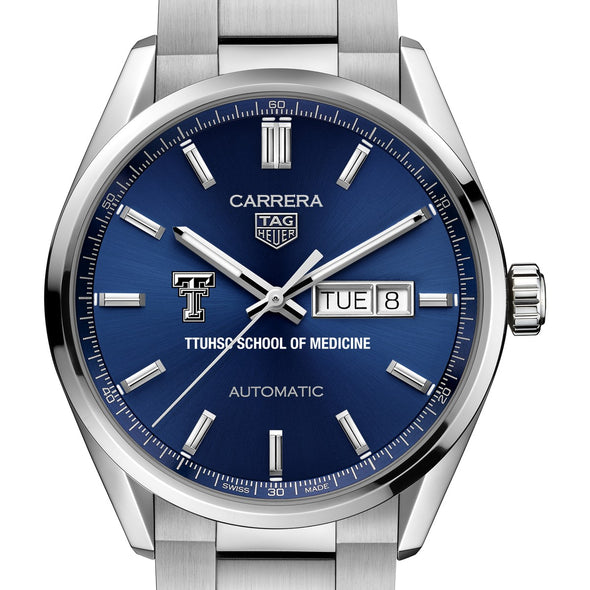 TTUHSC SOM Men&#39;s TAG Heuer Carrera with Blue Dial &amp; Day-Date Window Shot #1