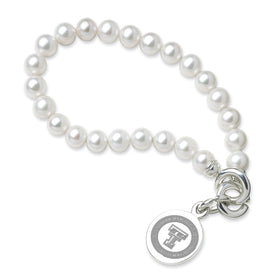 TTUHSC SOM Pearl Bracelet with Sterling Silver Charm Shot #1