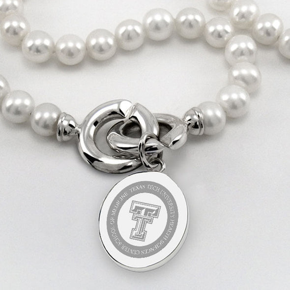 TTUHSC SOM Pearl Necklace with Sterling Silver Charm Shot #2