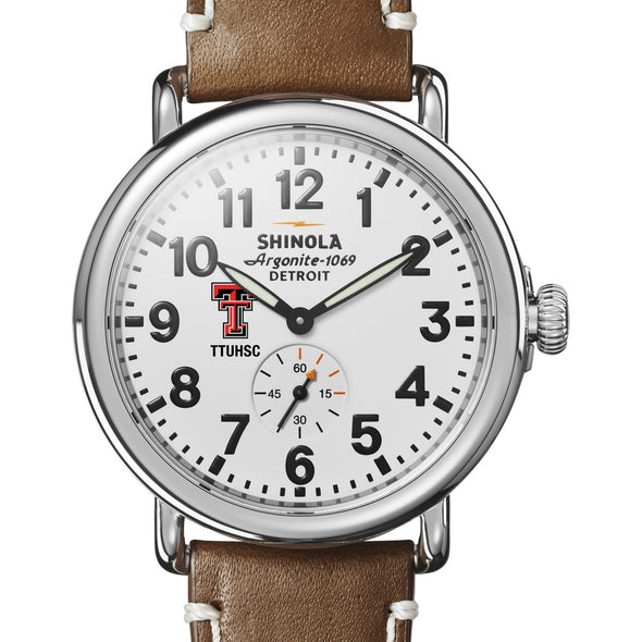 TTUHSC SOM Shinola Watch, The Runwell 41 mm White Dial Shot #1