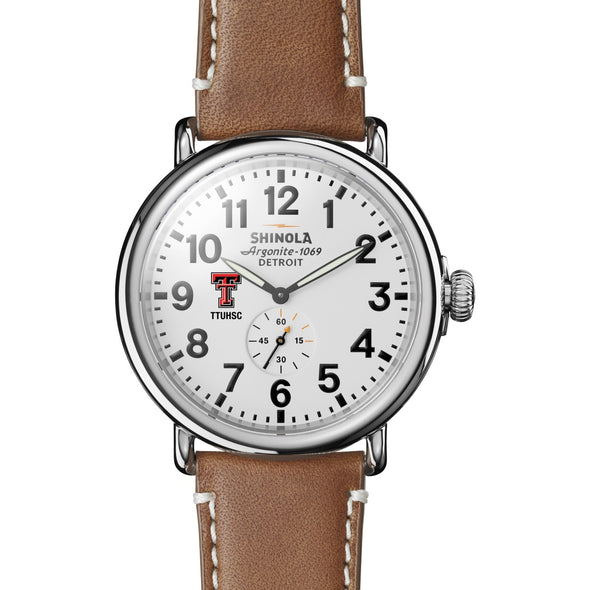 TTUHSC SOM Shinola Watch, The Runwell 47 mm White Dial Shot #2