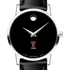 TTUHSC SOM Women&#39;s Movado Museum with Leather Strap Shot #1