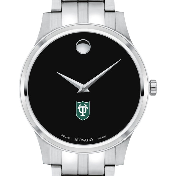 Tulane Men&#39;s Movado Collection Stainless Steel Watch with Black Dial Shot #1