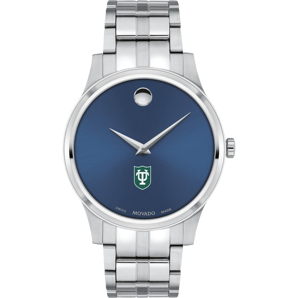 Tulane Men&#39;s Movado Collection Stainless Steel Watch with Blue Dial Shot #2