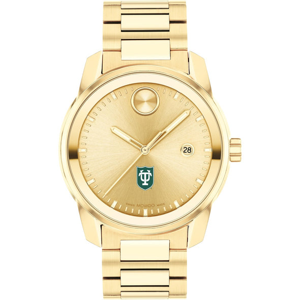 Tulane University Men&#39;s Movado BOLD Gold with Date Window Shot #2