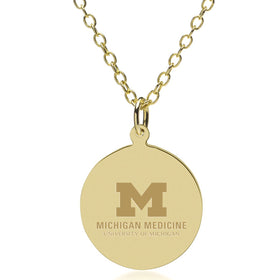 U-M Medical School 14K Gold Pendant &amp; Chain Shot #1