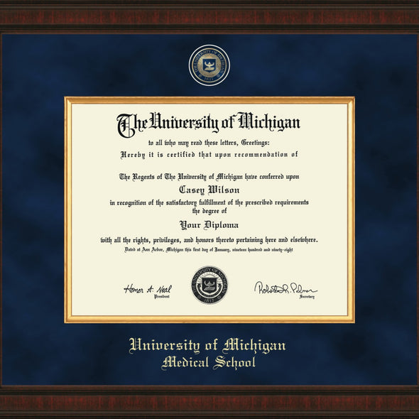 U-M Medical School Diploma Frame - Excelsior Shot #2