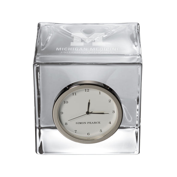 U-M Medical School Glass Desk Clock by Simon Pearce Shot #1