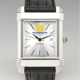 U-M Medical School Men&#39;s Collegiate Watch with Leather Strap Shot #1