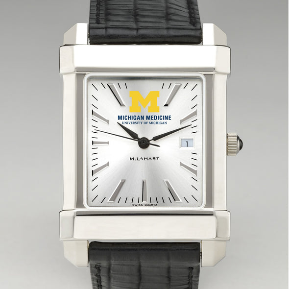 U-M Medical School Men&#39;s Collegiate Watch with Leather Strap Shot #1