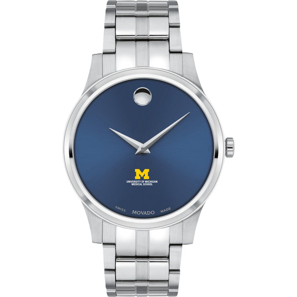 U-M Medical School Men&#39;s Movado Collection Stainless Steel Watch with Blue Dial Shot #2