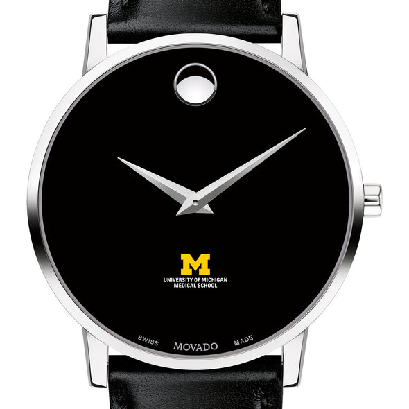 U-M Medical School Men&#39;s Movado Museum with Leather Strap Shot #1