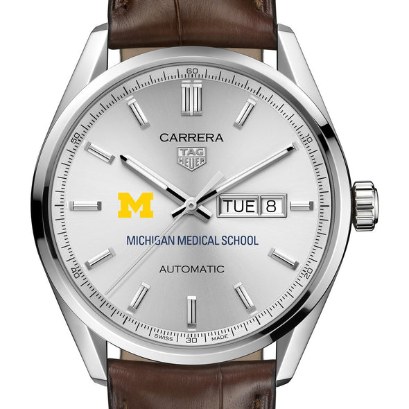 U-M Medical School Men&#39;s TAG Heuer Automatic Day/Date Carrera with Silver Dial Shot #1