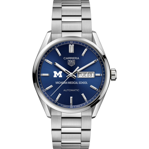 U-M Medical School Men&#39;s TAG Heuer Carrera with Blue Dial &amp; Day-Date Window Shot #2