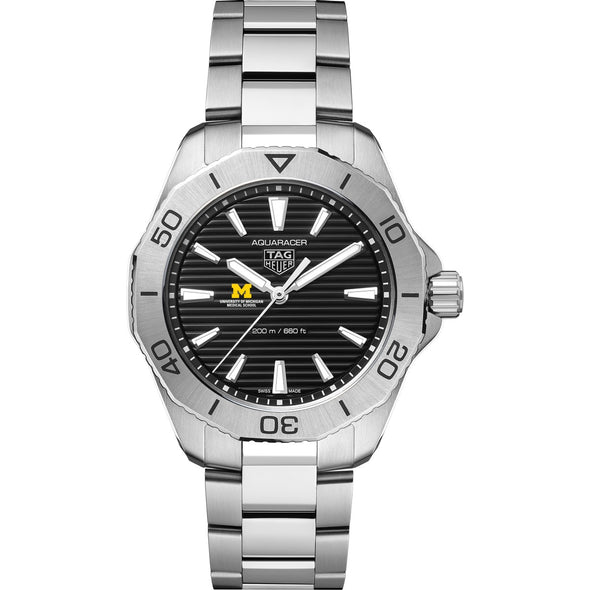 U-M Medical School Men&#39;s TAG Heuer Steel Aquaracer with Black Dial Shot #2