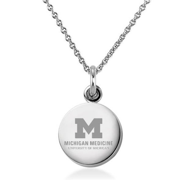 U-M Medical School Necklace with Charm in Sterling Silver Shot #1