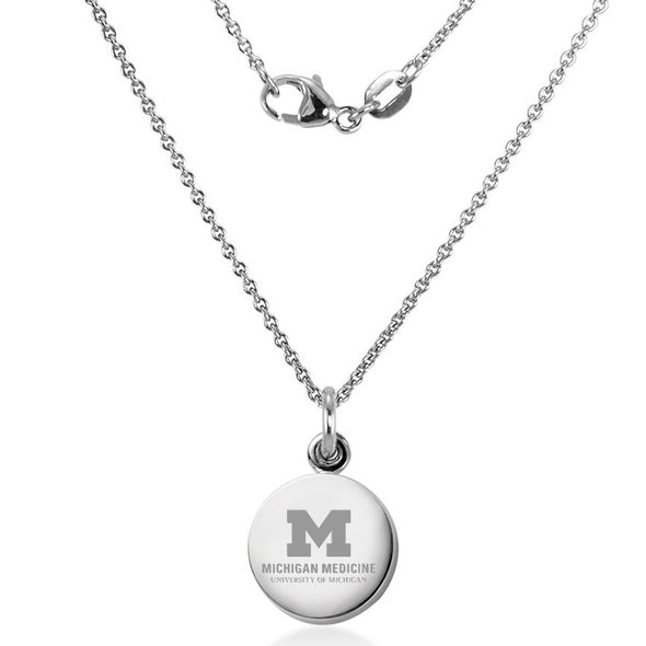 U-M Medical School Necklace with Charm in Sterling Silver Shot #2