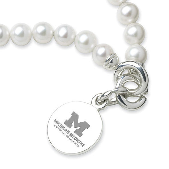 U-M Medical School Pearl Bracelet with Sterling Silver Charm Shot #2