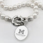 U-M Medical School Pearl Necklace with Sterling Silver Charm Shot #2