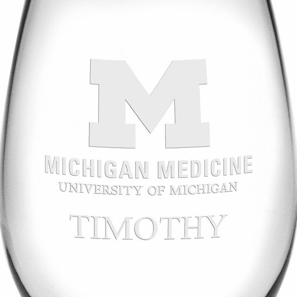 U-M Medical School Stemless Wine Glasses Made in the USA - Set of 2 Shot #3