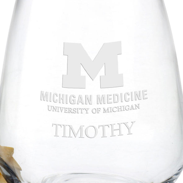 U-M Medical School Stemless Wine Glasses - Set of 2 Shot #3