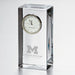 U-M Medical School Tall Glass Desk Clock by Simon Pearce