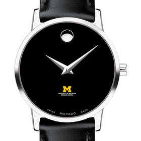 U-M Medical School Women&#39;s Movado Museum with Leather Strap Shot #1