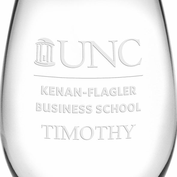 UNC Kenan-Flagler Stemless Wine Glasses Made in the USA Shot #3