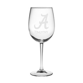 University of Alabama Red Wine Glasses - Made in the USA Shot #1