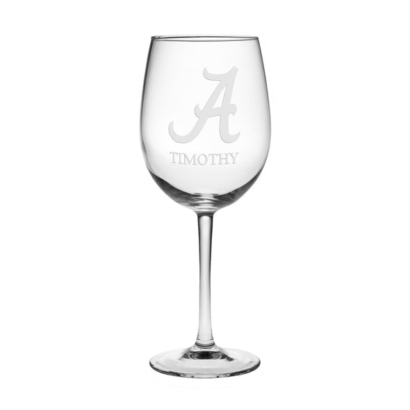 University of Alabama Red Wine Glasses - Made in the USA Shot #1