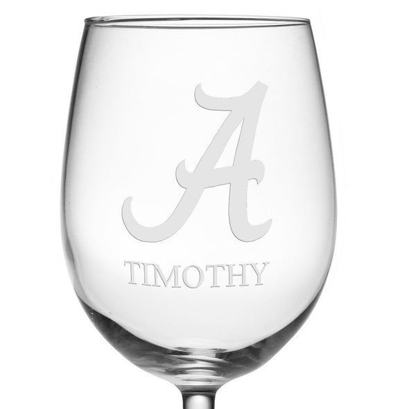 University of Alabama Red Wine Glasses - Made in the USA Shot #3