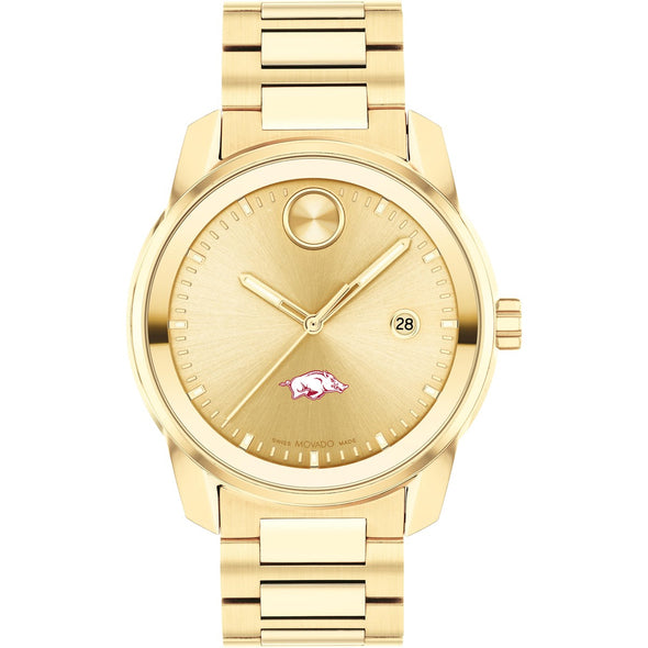 University of Arkansas Men&#39;s Movado BOLD Gold with Date Window Shot #2